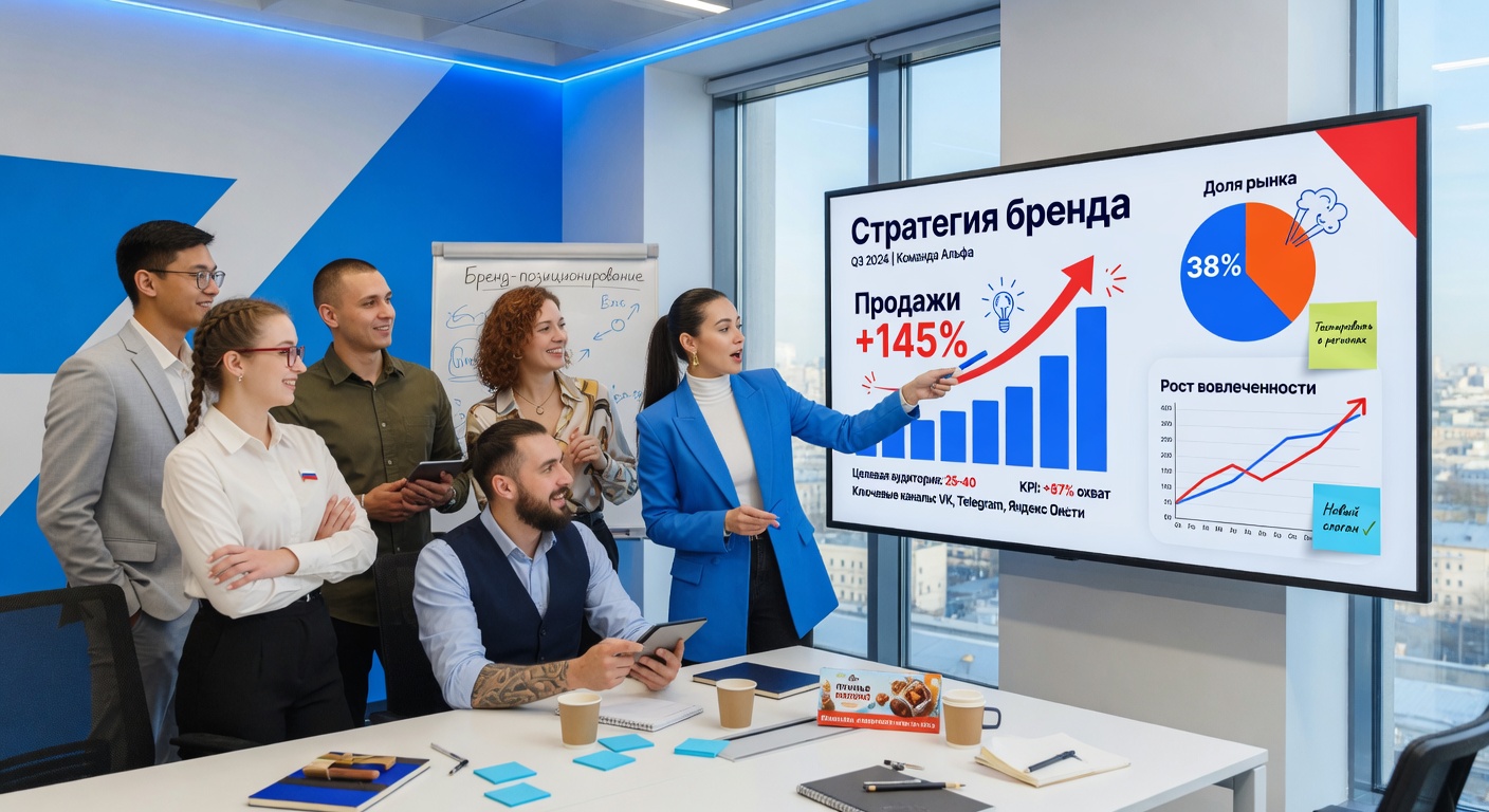 Команда Гавва Медиа обсуждает стратегию бренда в современном офисе